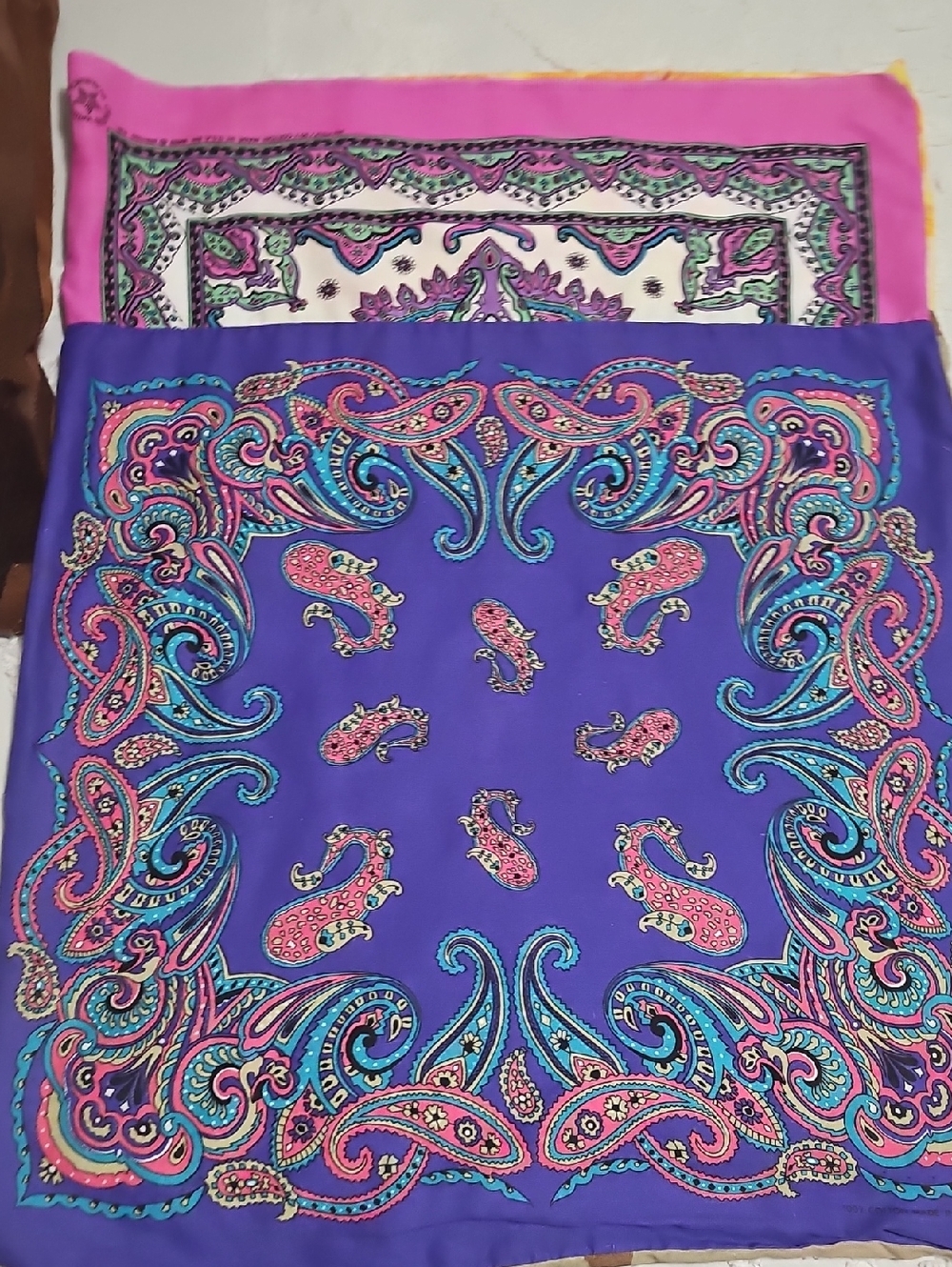 Decorative Paisley Standard Pillow Cover — Purple with Pink & Teal Accents